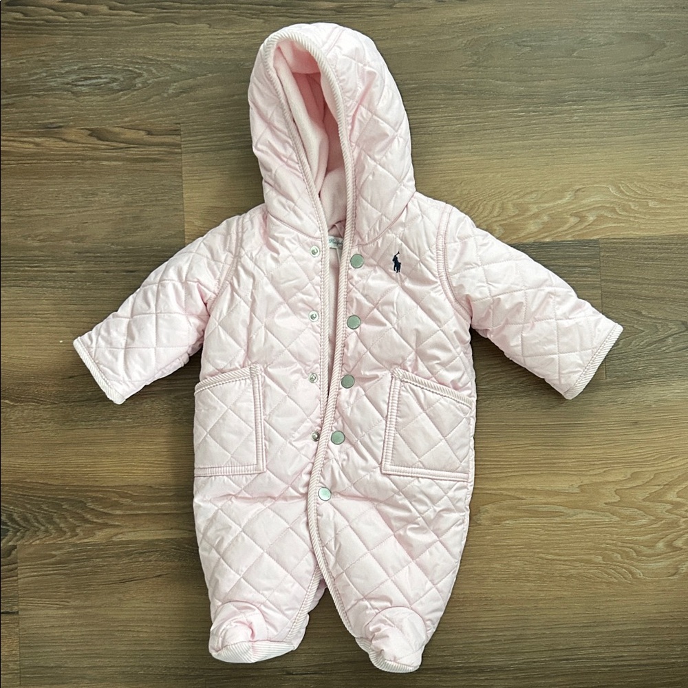 Ralph Lauren Quilted Baby Snowsuit with Hood
